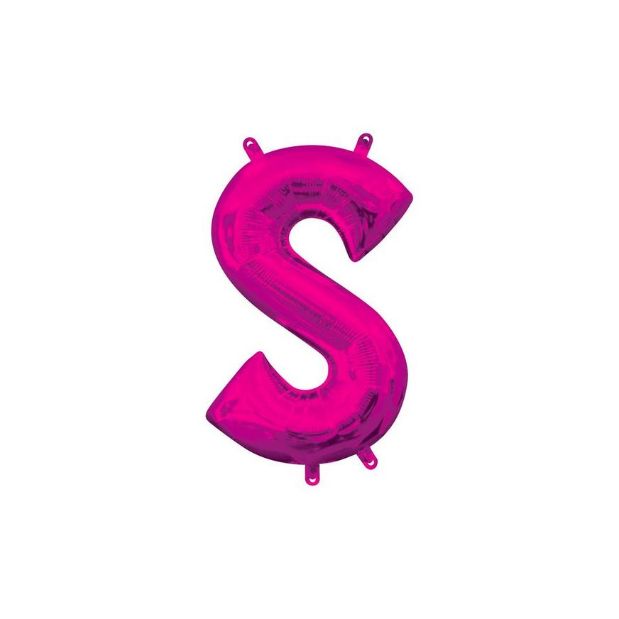 13in Air-Filled Bright Pink Letter Balloon (S)